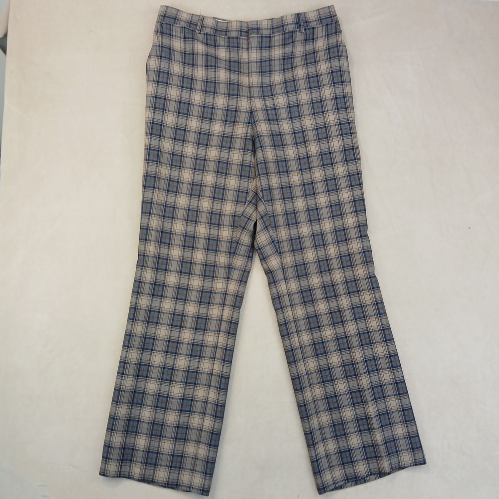 Vintage Marshall Fields 32x30 Mens Pants Slacks Trousers Bell Bottom 70s Plaid